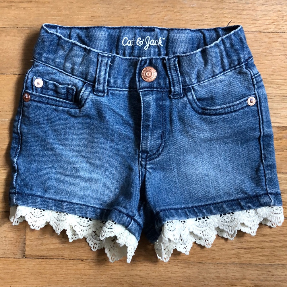 Cat & Jack denim shorts with lace detail